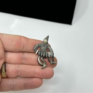 Pewter clown brooch